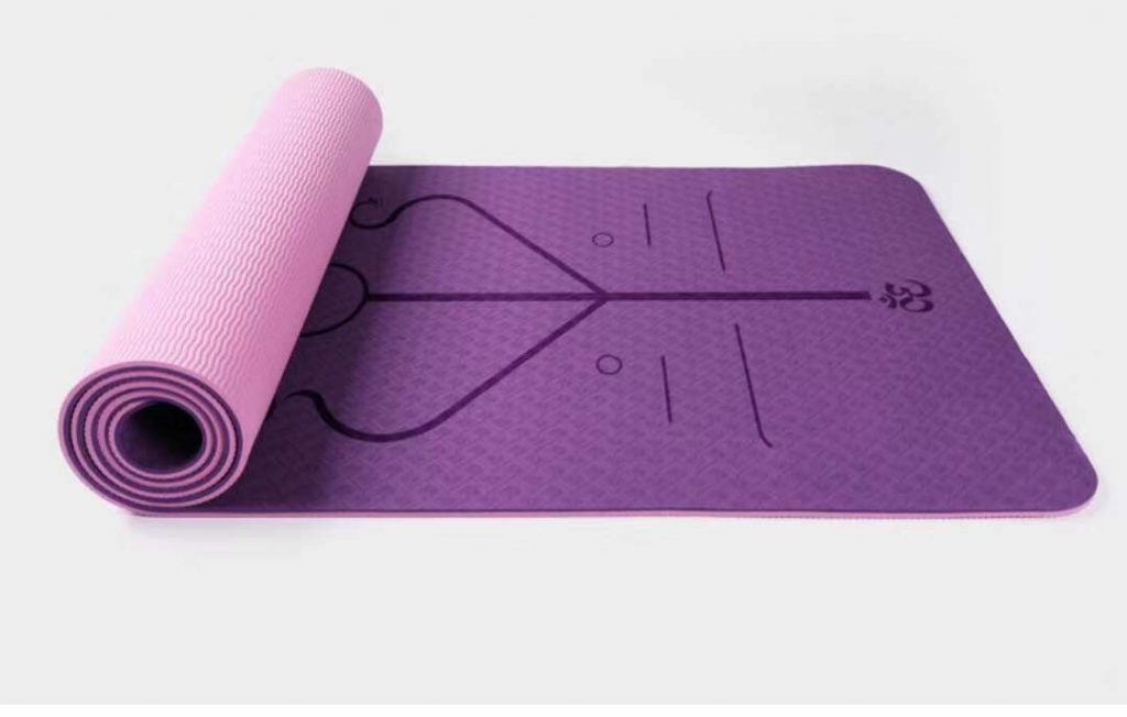 Natural Rubber hemp PU Yoga Mat Alignment Lines Omega Hub